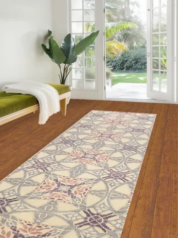 Vegetable Dye Abstract Oriental Runner Rug 3x10
