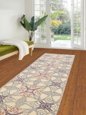 All-Over Geometric Abstract Oriental Runner Rug 3x10