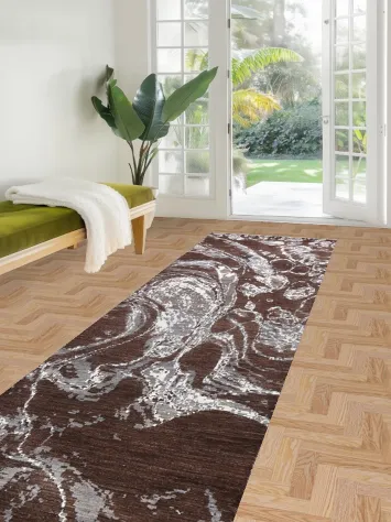 Artistic Modern Abstract Oriental Runner Rug 3x12