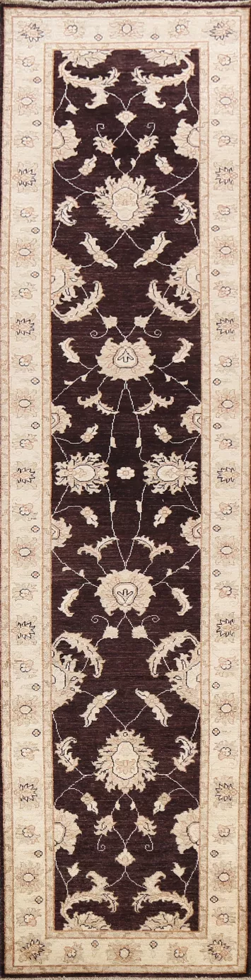 Vegetable Dye Peshawar Chobi Oriental Runner Rug 3x12