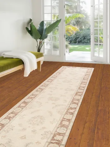 Vegetable Dye Floral Peshawar Chobi Oriental Runner Rug 3x12