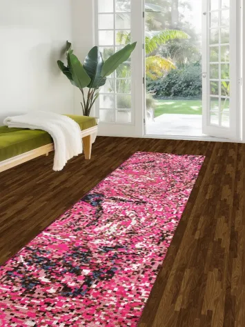 Artistic Contemporary Abstract Oriental Runner Rug 3x10