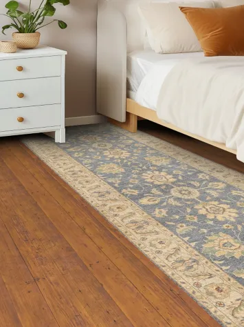 Vegetable Dye Floral Peshawar Chobi Oriental Runner Rug 3x10