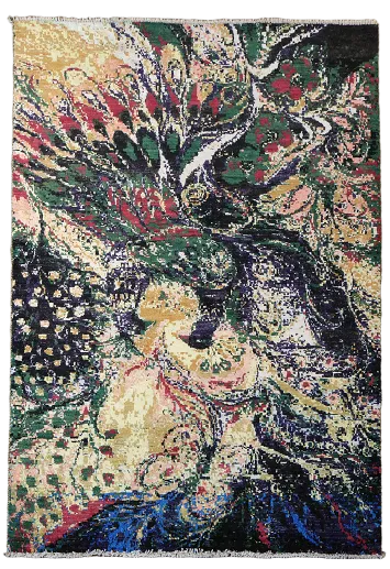 Vivid Abstract Rug Design: Perfect Blend of Colors and Modern Style 4'x6'