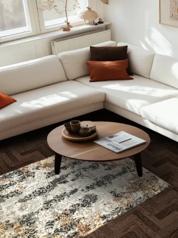 Vegetable Dye Contemporary Abstract Oriental Area Rug 4x6