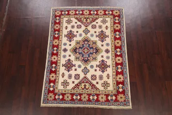 Geometric Kazak Oriental Area Rug 5x7