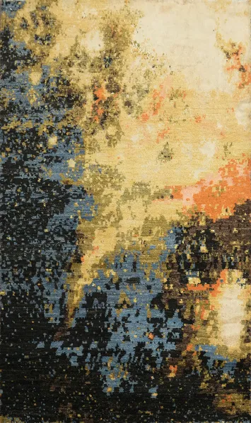 Vegetable Dye Modern Abstract Oriental Area Rug 4x7