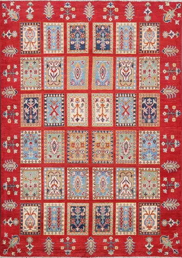 Garden Design Kazak Oriental Area Rug 5x7