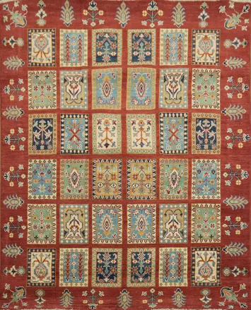 Garden Design Kazak Oriental Area Rug 5x7