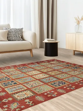 Garden Design Kazak Oriental Area Rug 5x7