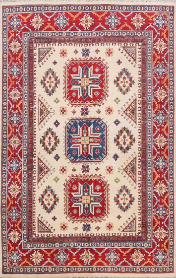 Geometric Kazak Oriental Area Rug 5x7