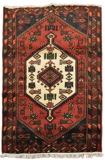 Tribal Geometric Hamedan Persian Area Rug 3x5