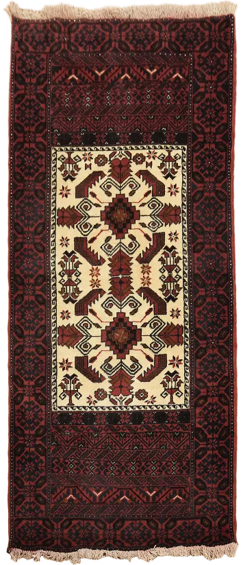 Tribal Geometric Balouch Persian Area Rug 3x5