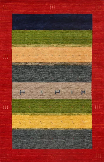 Contemporary Gabbeh Oriental Area Rug 6x8