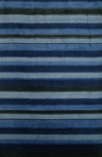 Sophisticated Striped Blue Rug for a Contemporary Look 7x10