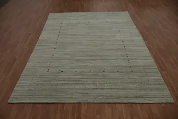 Tribal Gabbeh Area Rug 8x11 Offering Subtle Texture with Elegant Design