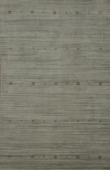 Elegant Textured Gabbeh Area Rug 8x11 with Subtle Tribal Patterns