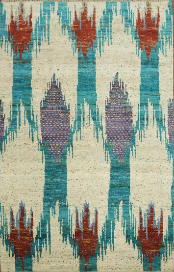Contemporary Abstract Oriental Area Rug 5x8