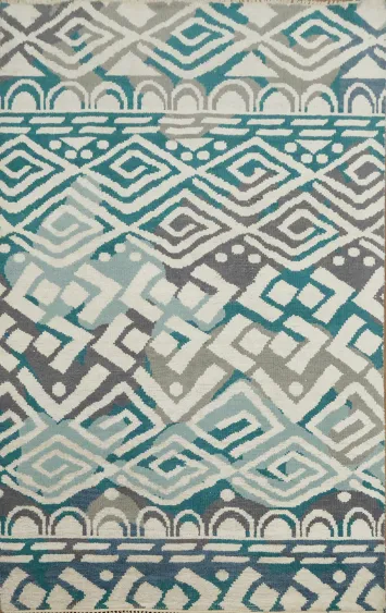 Contemporary Abstract Oriental Area Rug 5x8