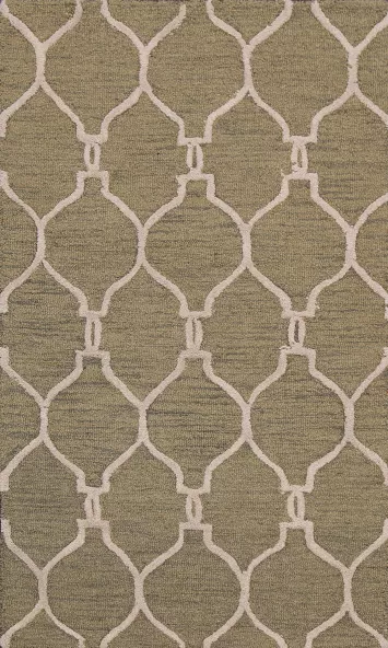 Green Trellis Tufted Rug 3x5