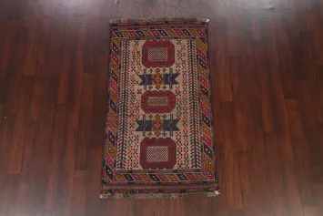 Tribal Geometric Balouch Oriental Area Rug 3x6
