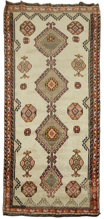Tribal Geometric Qashqai Persian Area Rug 4x7