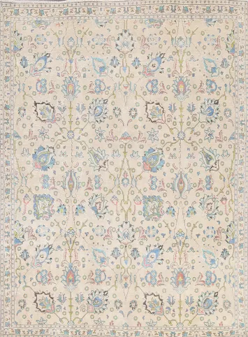 Floral Tabriz Persian Area Rug 7x9