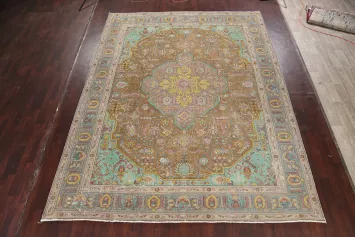 Geometric Tabriz Persian Area Rug 10x13