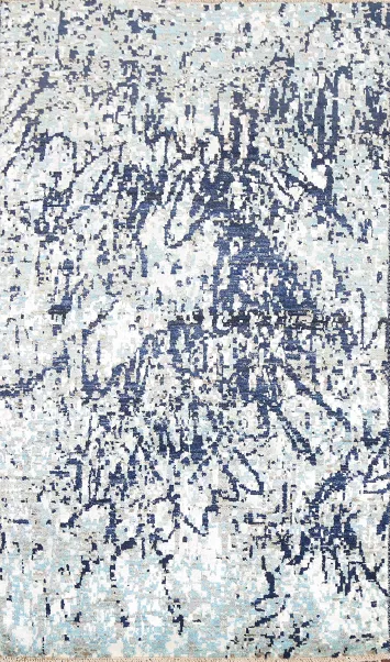 100% Vegetable Dye Abstract Oriental Area Rug 3x5