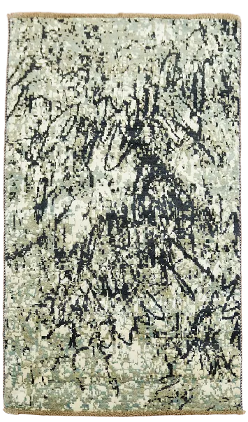 100% Vegetable Dye Abstract Oriental Area Rug 3x5