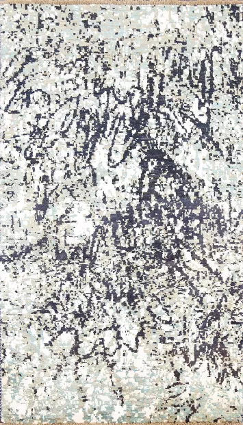 100% Vegetable Dye Abstract Oriental Area Rug 3x5