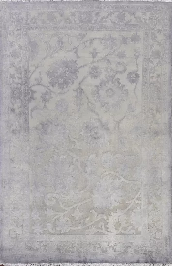 Vegetable Dye Carved Chobi Oriental Area Rug 4x6