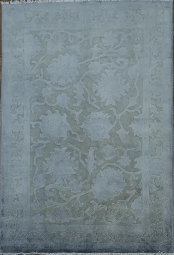 Vegetable Dye Carved Chobi Oriental Area Rug 4x6