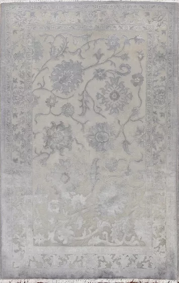 Vegetable Dye Carved Chobi Oriental Area Rug 4x6