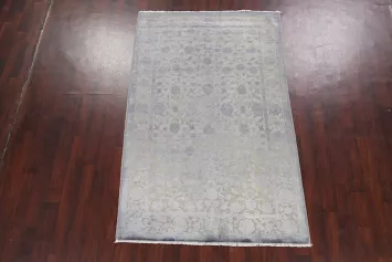 Vegetable Dye Carved Oushak Chobi Oriental Area Rug 5x8