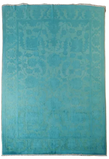 Vegetable Dye Carved Oushak Chobi Oriental Area Rug 6x9