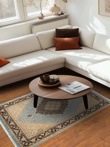 Vegetable Dye Geometric Tabriz Mahi Oriental Area Rug 4x6