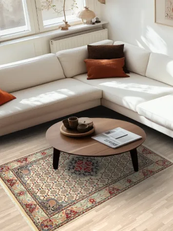 Vegetable Dye Geometric Tabriz Oriental Area Rug 4x6