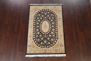Vegetable Dye Floral Tabriz Oriental Area Rug 4x6