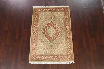 Vegetable Dye Geometric Tabriz Mahi Oriental Area Rug 4x6