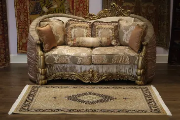 Vegetable Dye Geometric Tabriz Mahi Oriental Wool Rug 4x6