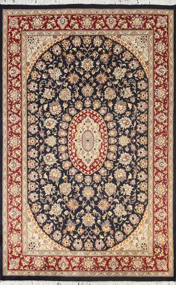 Vegetable Dye Floral Tabriz Oriental Area Rug 4x6