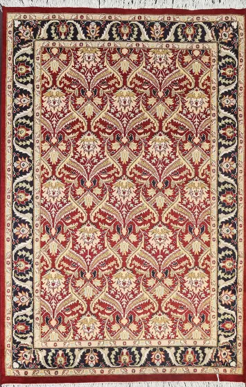 Vegetable Dye Floral Tabriz Oriental Area Rug 4x6