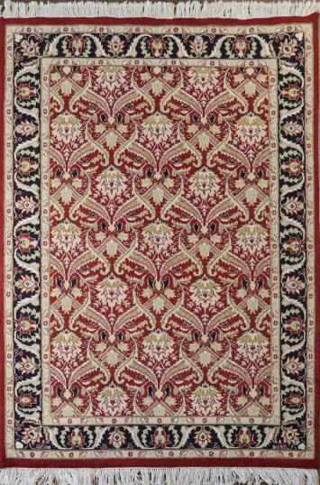 Vegetable Dye Floral Tabriz Oriental Area Rug 4x6