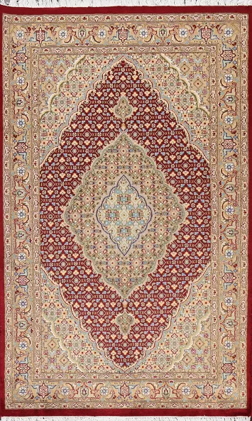 Vegetable Dye Tabriz Mahi Oriental Area Rug 4x6