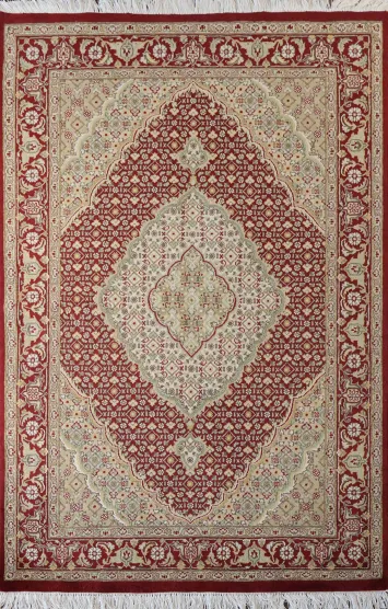 Vegetable Dye Tabriz Mahi Oriental Area Rug 4x6