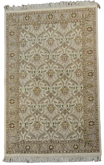 Vegetable Dye Floral Tabriz Oriental Wool Rug 4x6