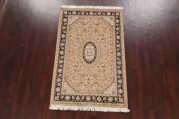 Vegetable Dye Floral Tabriz Oriental Area Rug 4x6