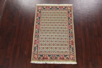Vegetable Dye Floral Tabriz Oriental Area Rug 4x6
