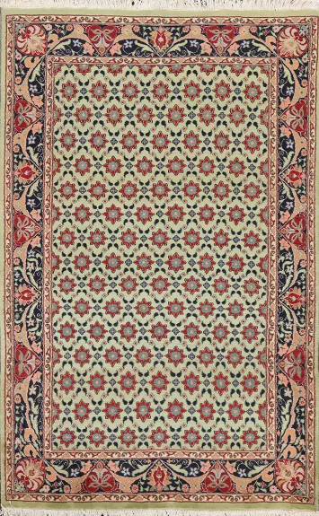 Vegetable Dye Floral Tabriz Oriental Area Rug 4x6